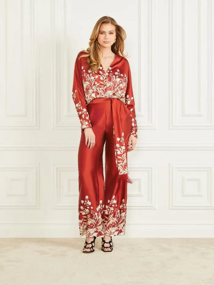 Women GUESS Tops Erin Printed Top Shadowlands Print