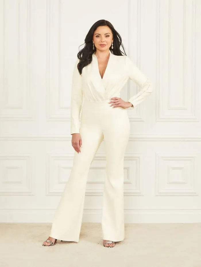 Women GUESS Tops Hype Bodysuit Pale Pearl