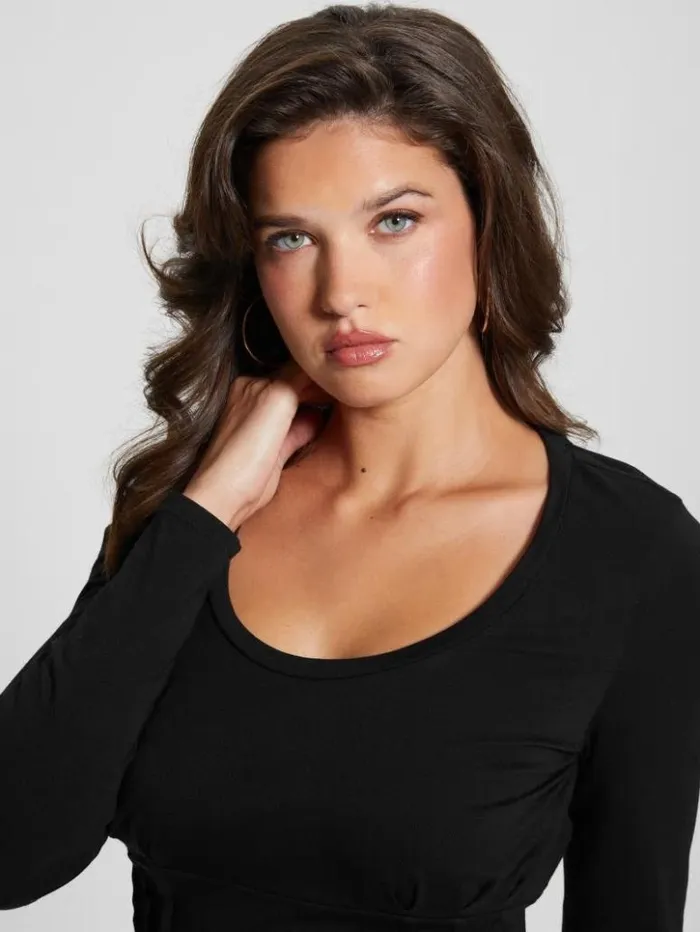 Women GUESS Tops Karmen Corset Tee Black