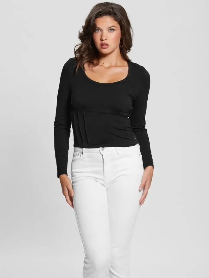 Women GUESS Tops Karmen Corset Tee Black