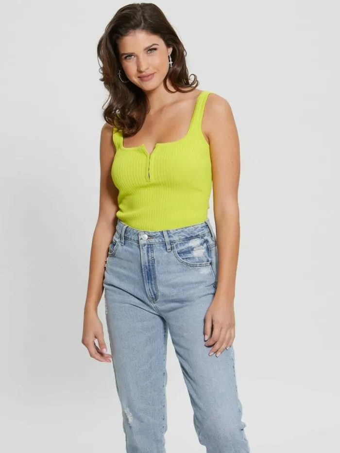 Women GUESS Tops Kaylee Hook and Eye Bodysuit Acid Bite