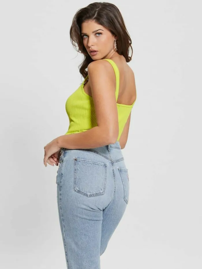 Women GUESS Tops Kaylee Hook and Eye Bodysuit Acid Bite