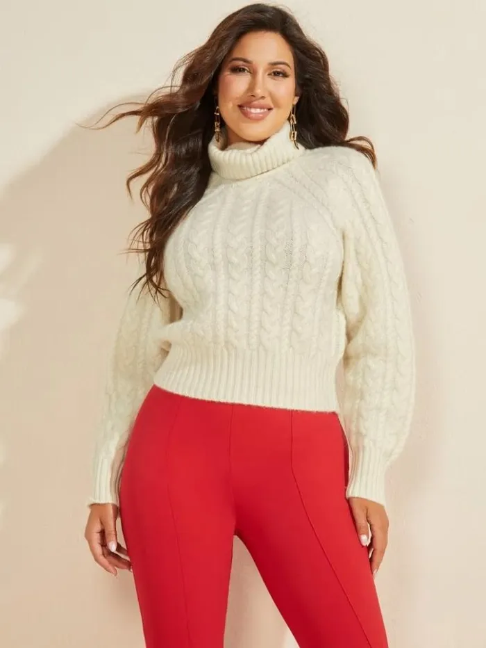 Women GUESS Tops Lala Comfort Cashmere Sweater Warm White