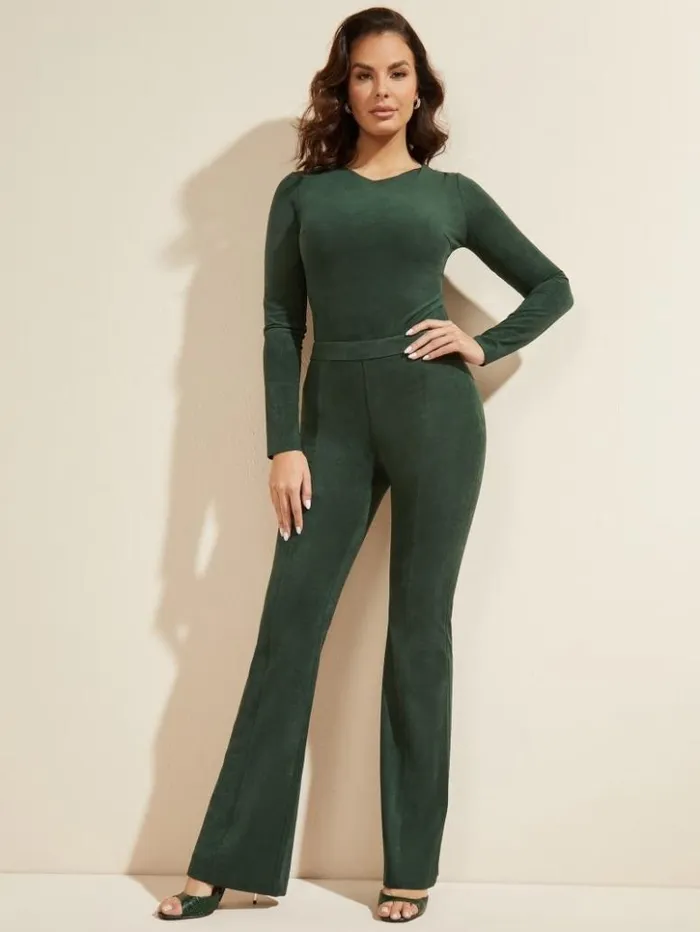 Women GUESS Tops Leonie Bodysuit Chenille Green