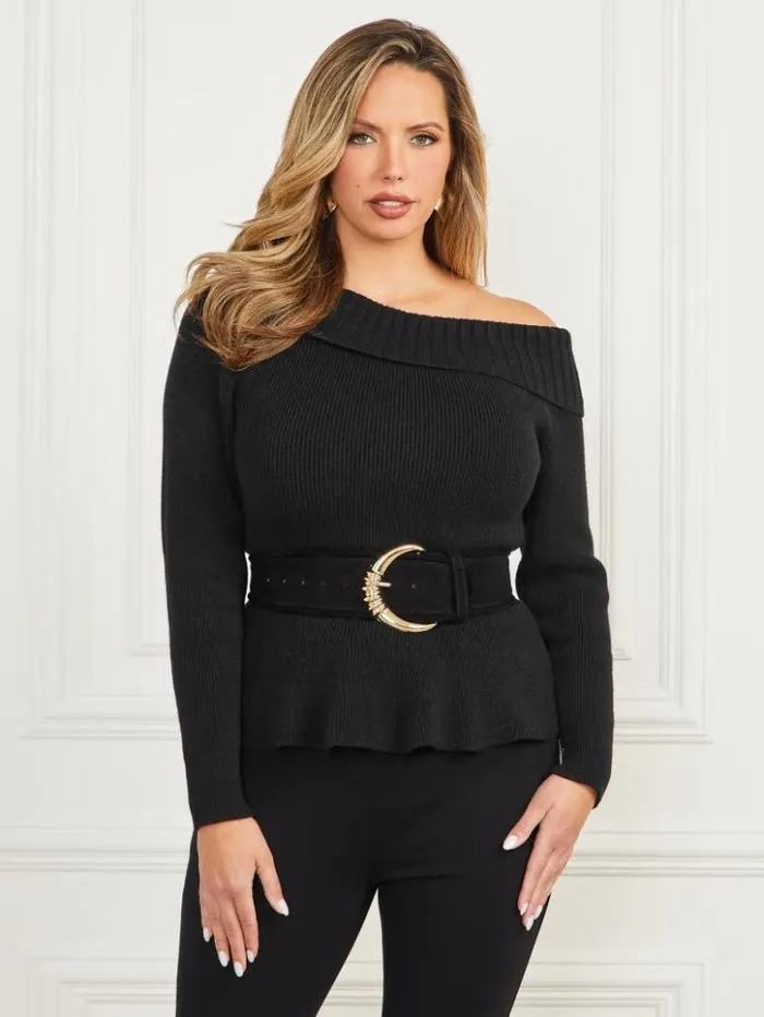 Women GUESS Tops Marisol Sweater Top Black