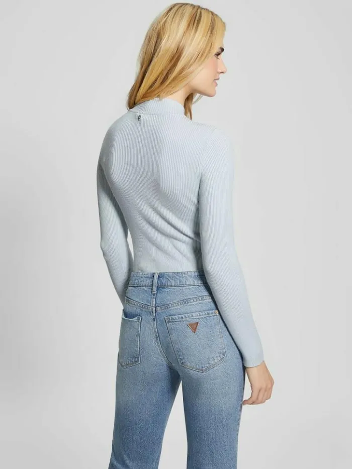 Women GUESS Tops Mia CutOut Bodysuit Ice Air