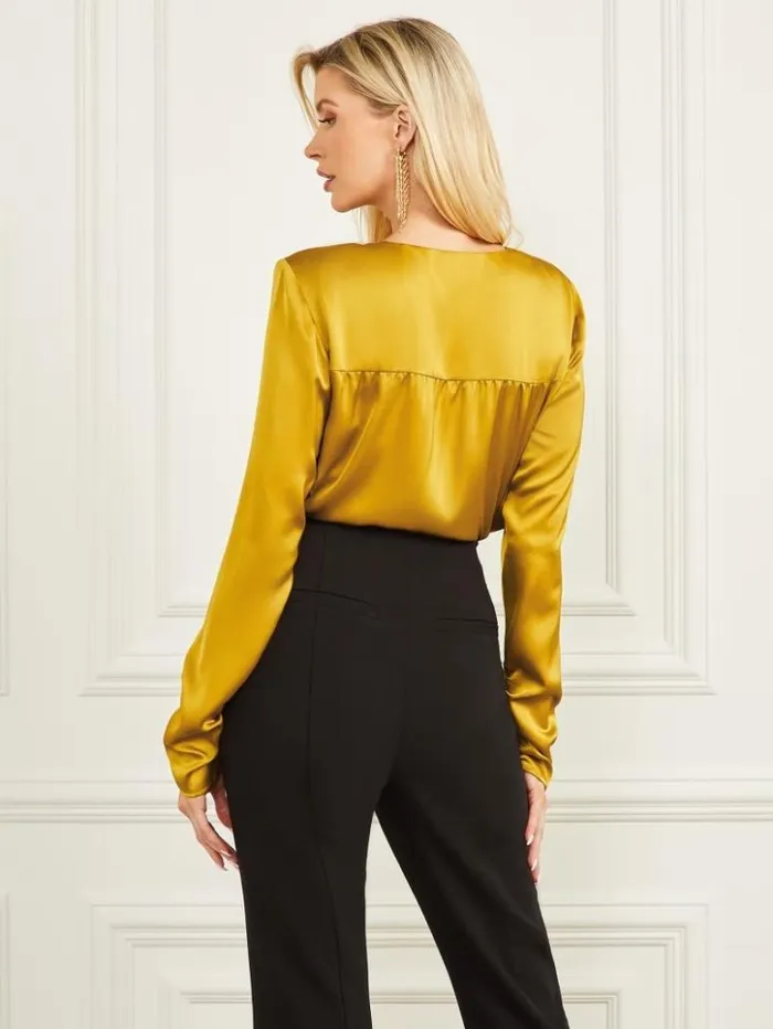Women GUESS Tops Michelle Bodysuit Green Envy