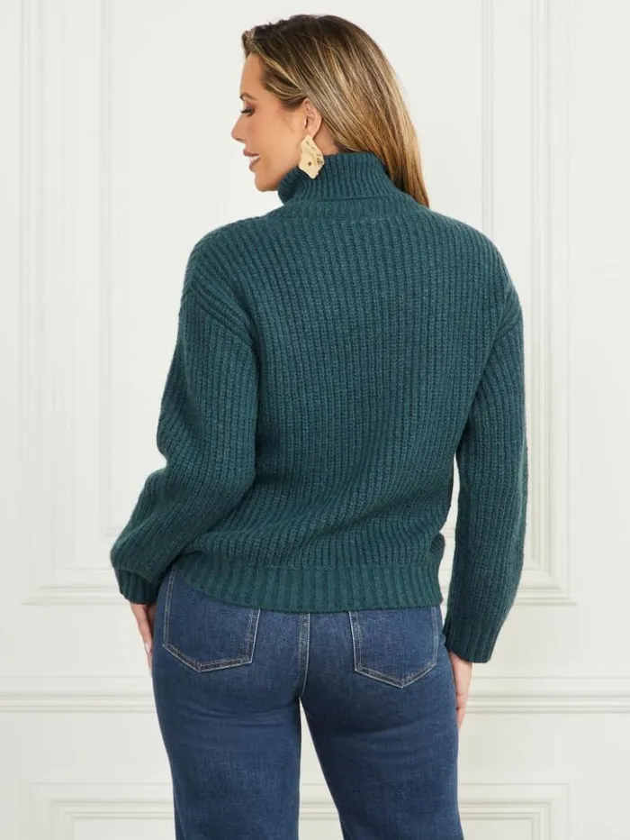 Women GUESS Tops Michelle WoolBlend Sweater Blue Opal
