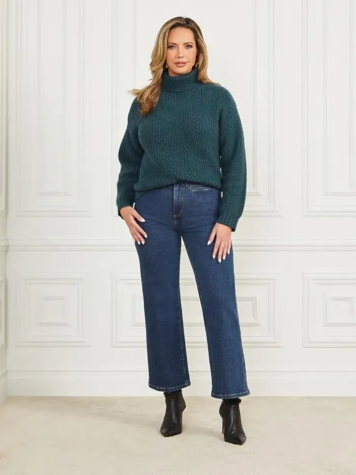 Women GUESS Tops Michelle WoolBlend Sweater Blue Opal