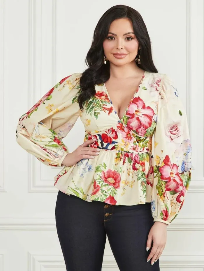 Women GUESS Tops Mira Top Glorious Garden Ao