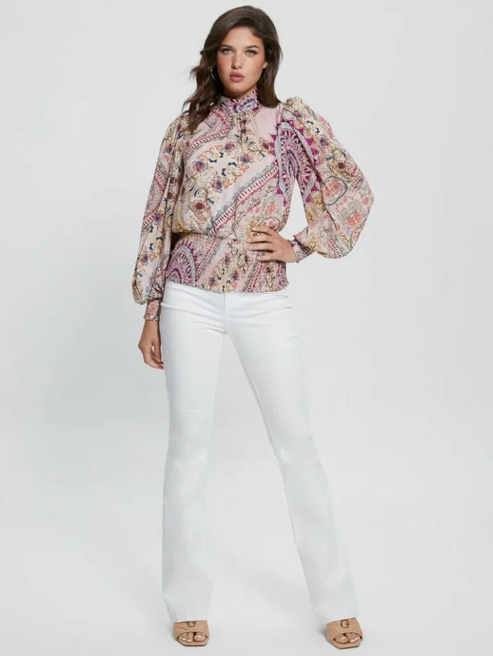 Women GUESS Tops Monique Top Carousel Print