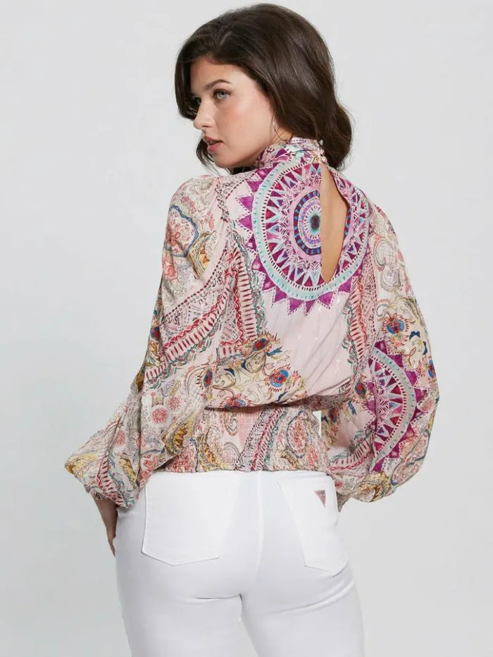 Women GUESS Tops Monique Top Carousel Print