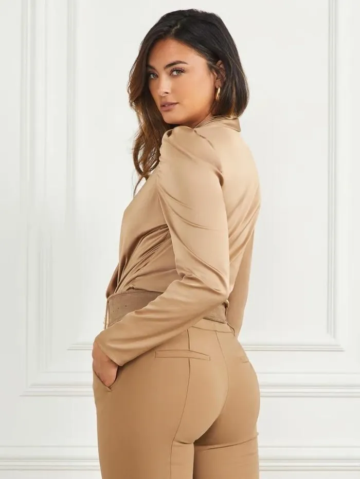 Women GUESS Tops Regina Bodysuit Macchiato