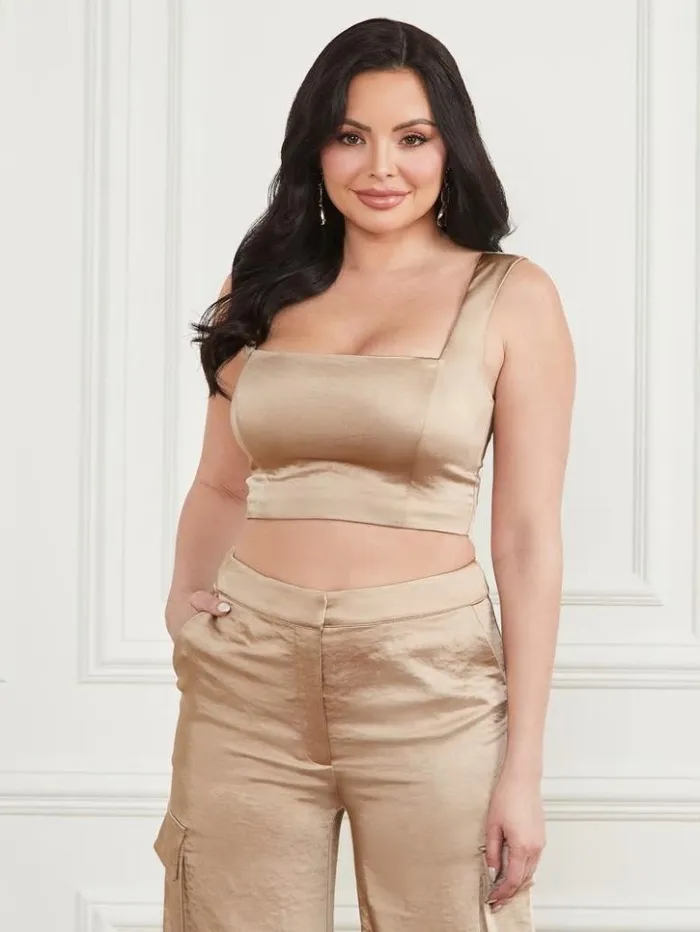 Women GUESS Tops Vera Crop Top Mindful Multi