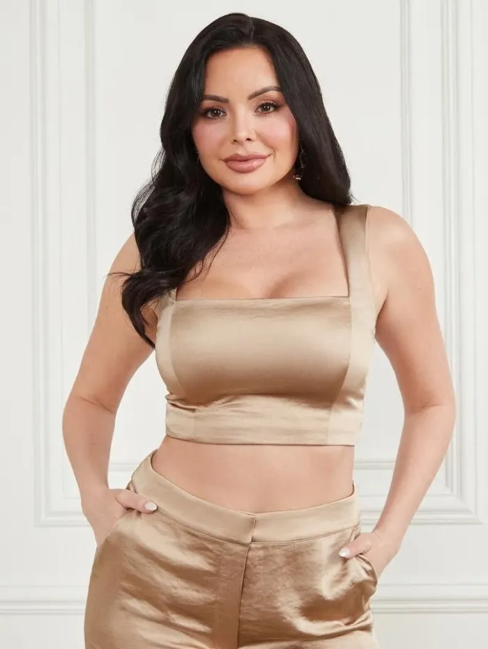 Women GUESS Tops Vera Crop Top Mindful Multi