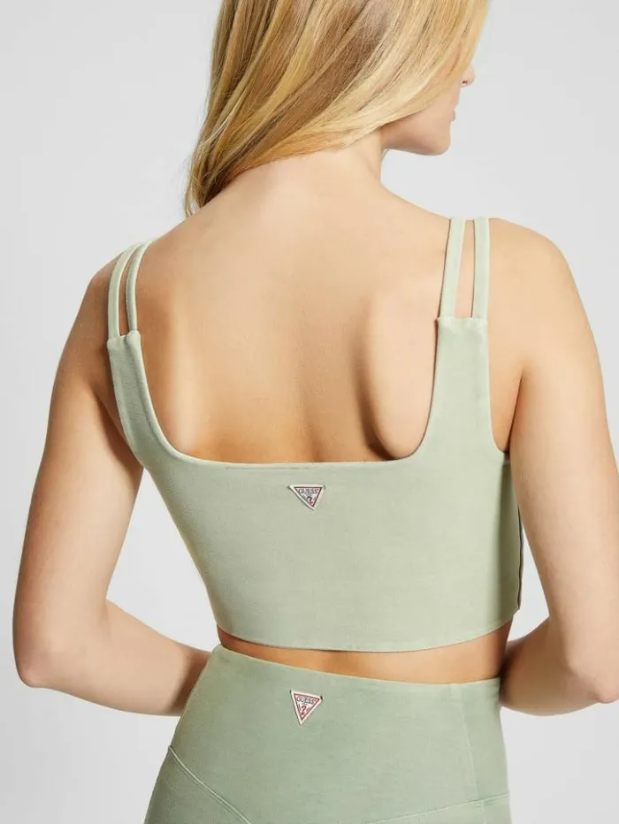 Women GUESS Tops Washed Crop Top Colored Green Multi