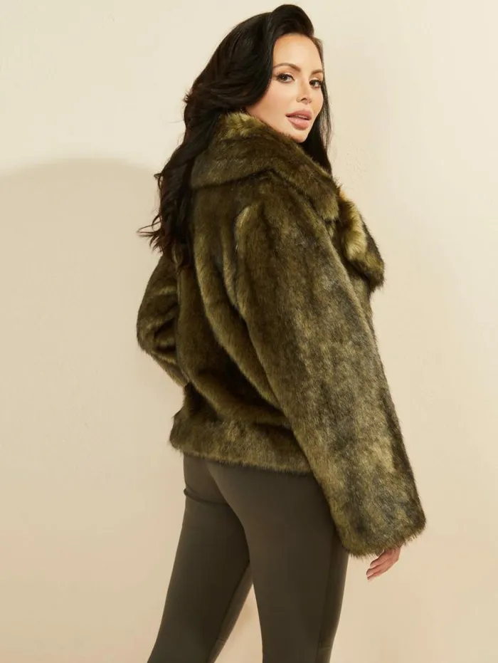 Women Gwenda FauxFur Jacket Lancer Green Multi Marciano Jackets Women Gwenda FauxFur Jacket Lancer Green Multi Marciano Jackets