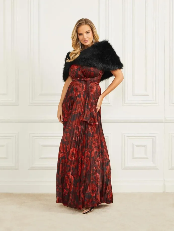 Women Gwenda FauxFur Shawl Scarf Black Marciano Jackets