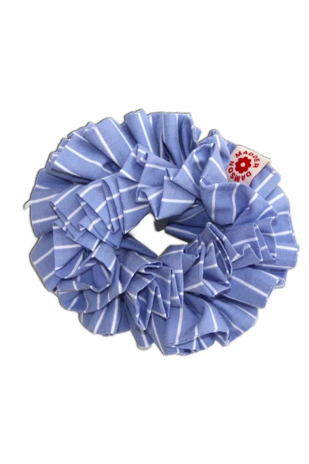 Women Hair Accessories Damson Madder Garter Scrunchie 8211 Blue And White Stripe