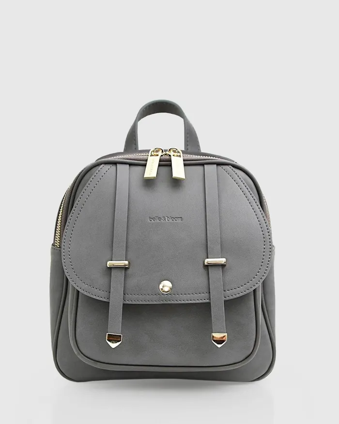 Women Handbags Belle and Bloom Camila Leather Backpack 8211 Ash