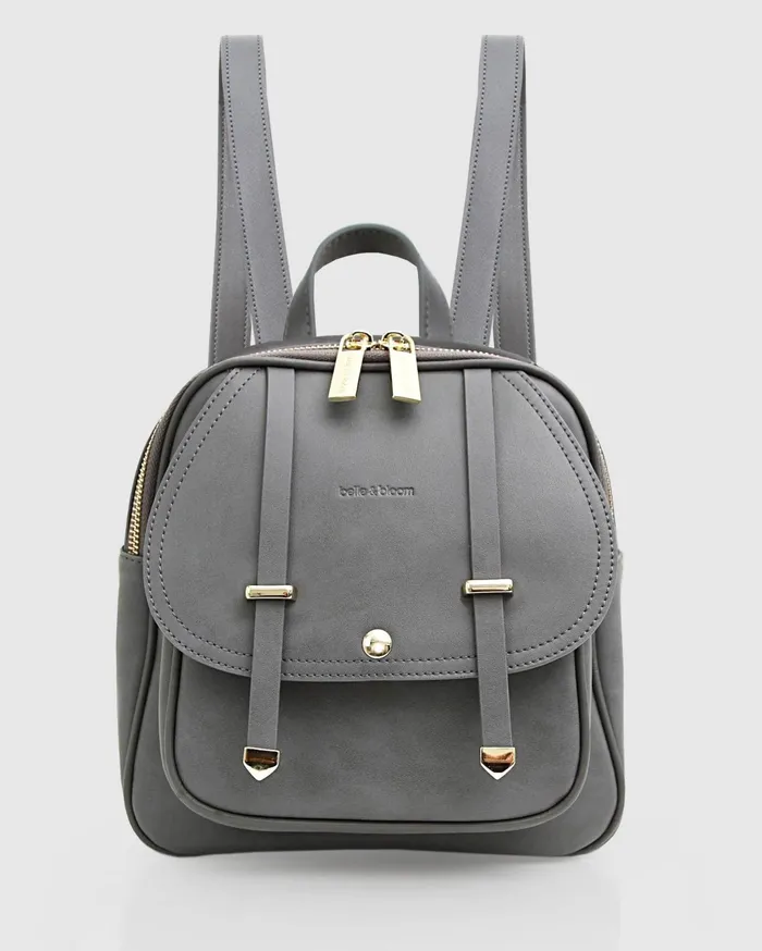 Women Handbags Belle and Bloom Camila Leather Backpack 8211 Ash