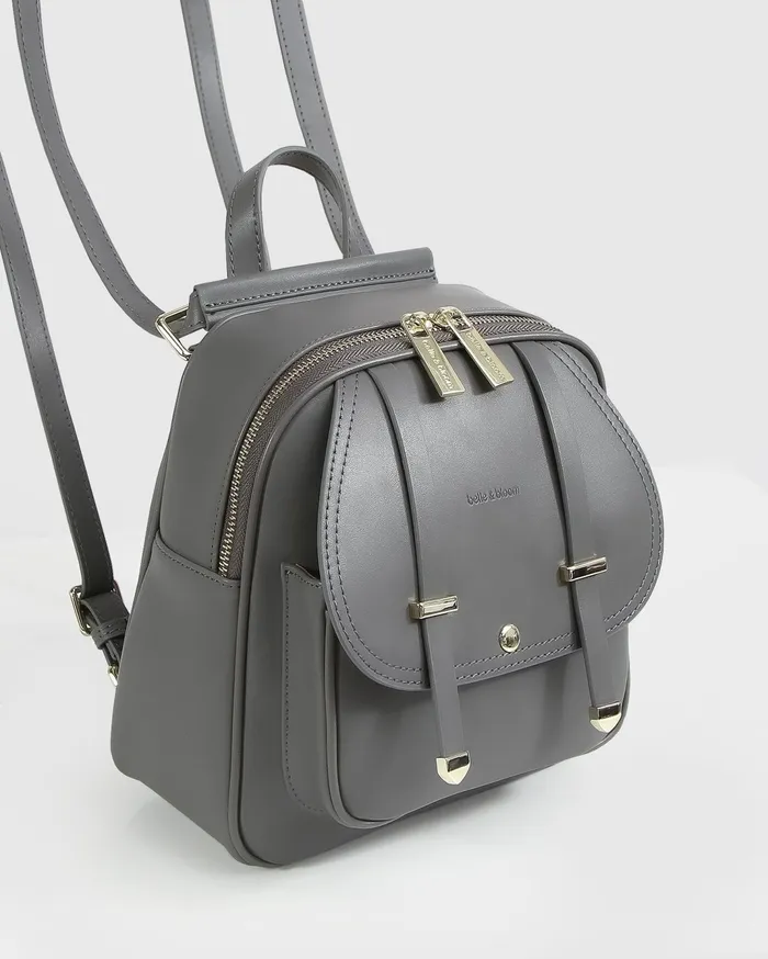 Women Handbags Belle and Bloom Camila Leather Backpack 8211 Ash