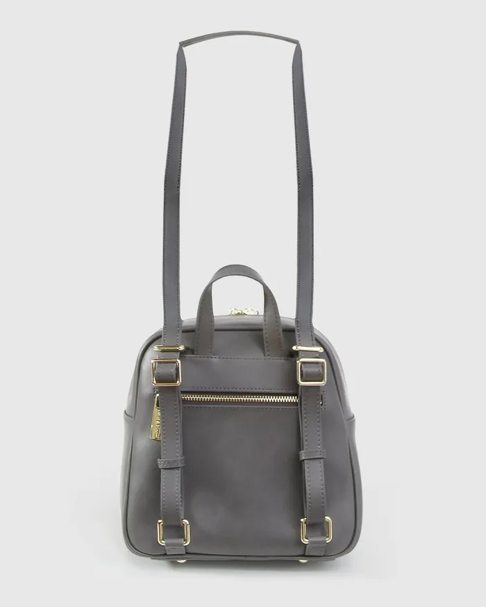 Women Handbags Belle and Bloom Camila Leather Backpack 8211 Ash