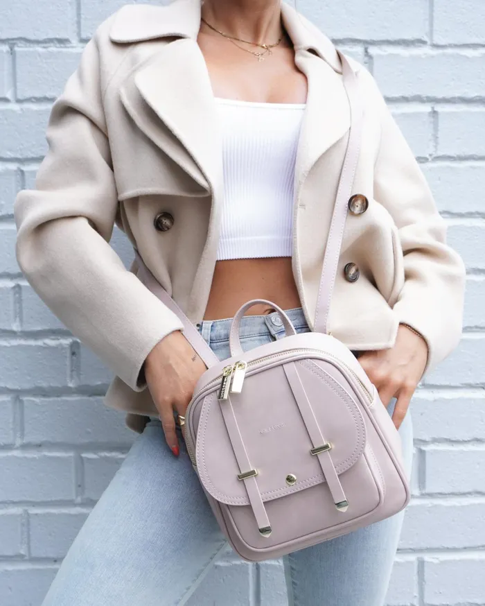 Women Handbags Belle and Bloom Camila Leather Backpack 8211 Dusty Pink