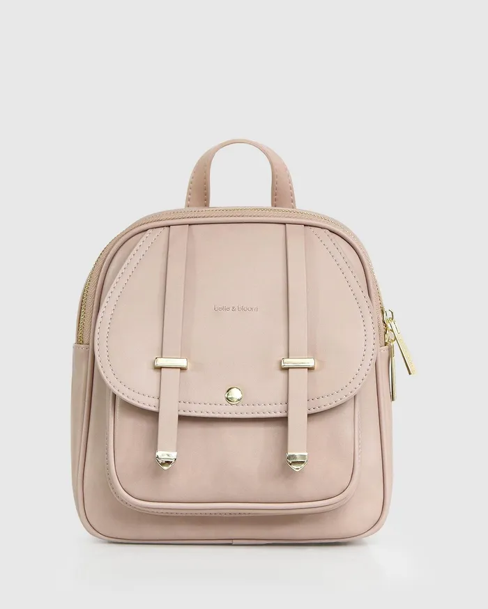 Women Handbags Belle and Bloom Camila Leather Backpack 8211 Dusty Pink