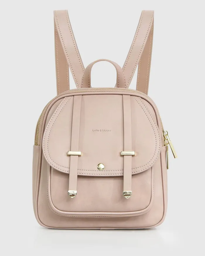 Women Handbags Belle and Bloom Camila Leather Backpack 8211 Dusty Pink