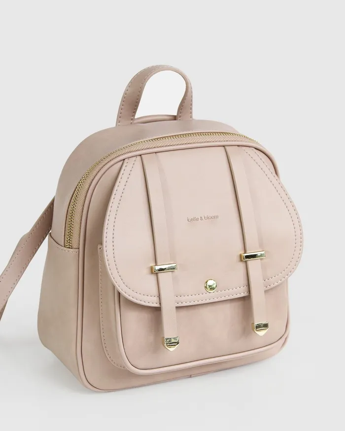 Women Handbags Belle and Bloom Camila Leather Backpack 8211 Dusty Pink