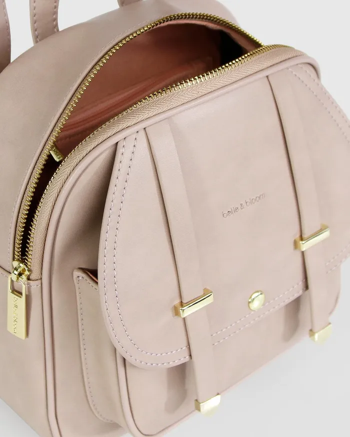 Women Handbags Belle and Bloom Camila Leather Backpack 8211 Dusty Pink