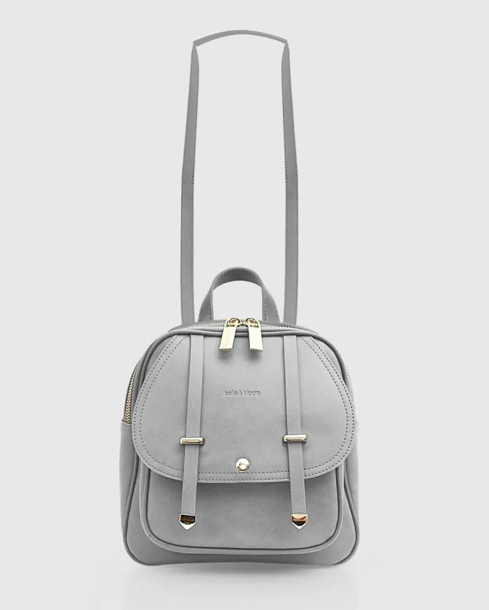 Women Handbags Belle and Bloom Camila Leather Backpack 8211 Grey