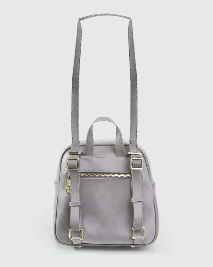 Women Handbags Belle and Bloom Camila Leather Backpack 8211 Grey
