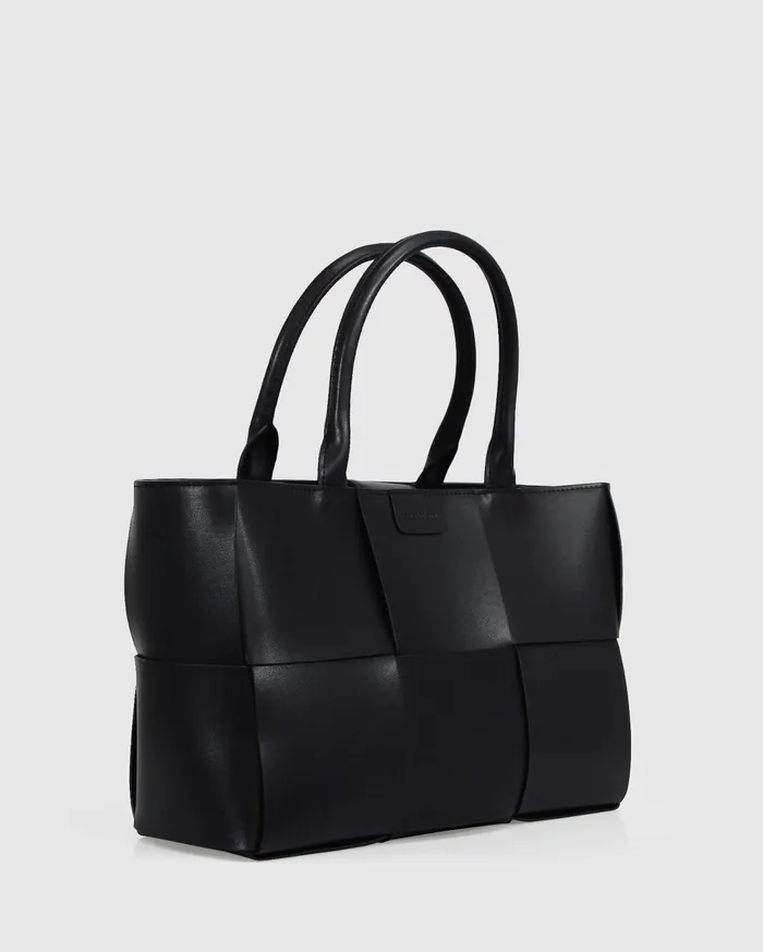Women Handbags Belle and Bloom Long Way Home Woven Tote 8211 Black