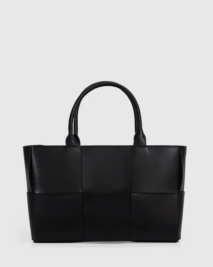 Women Handbags Belle and Bloom Long Way Home Woven Tote 8211 Black