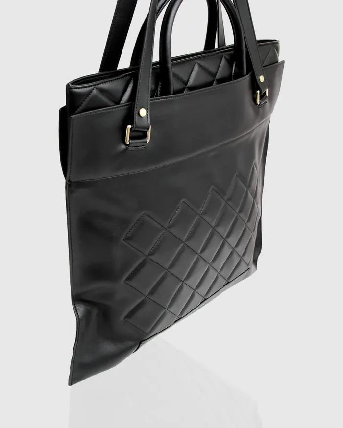 Women Handbags Belle and Bloom Lost Lovers Quilted Leather Tote 8211 Black