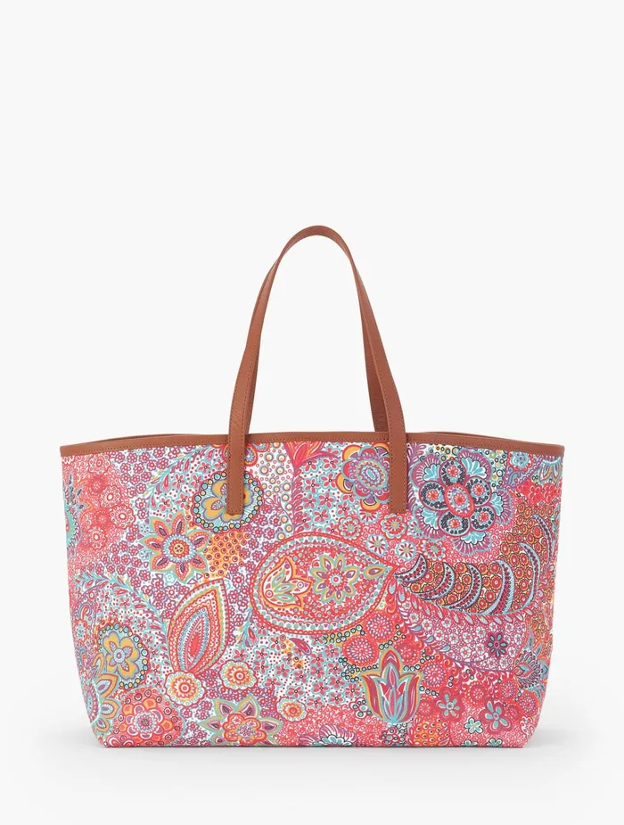 Women Handbags Talbots Cotton Novelty Tote White Multi