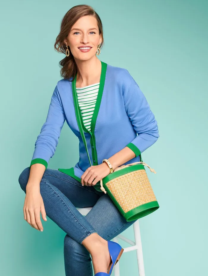 Women Handbags Talbots Rattan Basket Bag Paradise Green