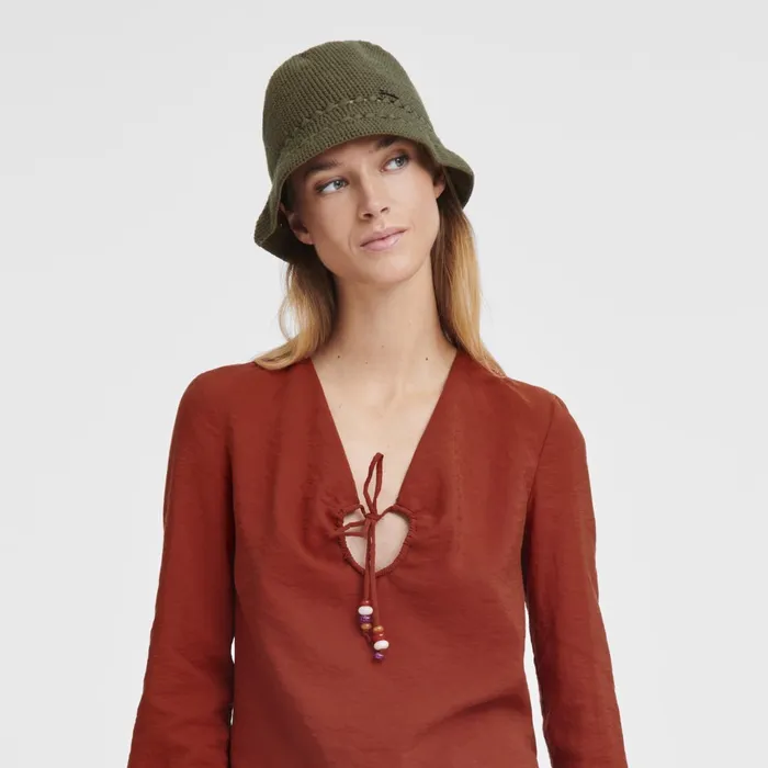 Women Hat Khaki Longchamp Caps and Hats