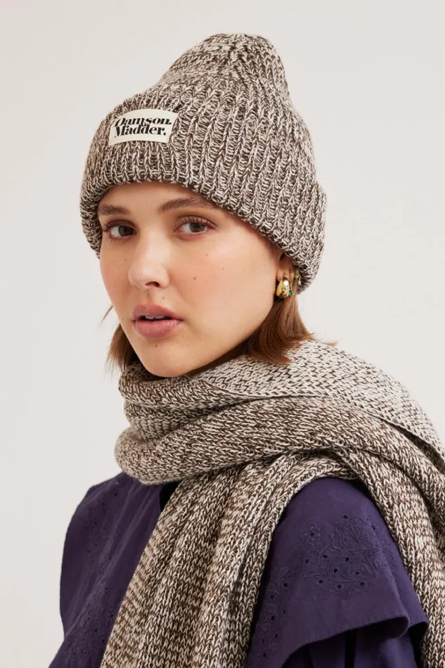 Women Hats Damson Madder Flecked Yarn Beanie 8211 Chocolate