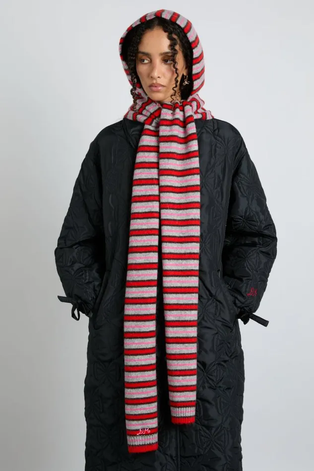 Women Hats Damson Madder Hooded Scarf In Stripe