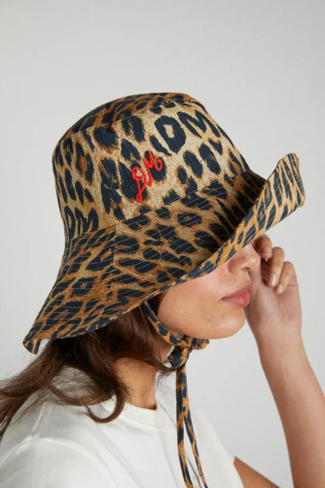 Women Hats Damson Madder Leopard Print Sunhat