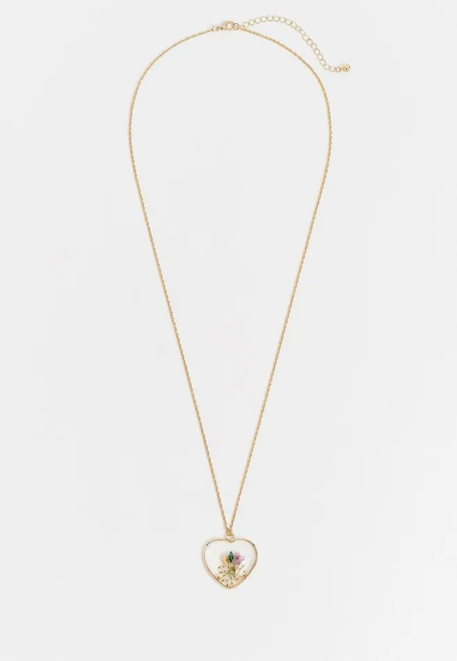 Women Heart Blooms Flower Pendant Necklace Maurices Jewelry