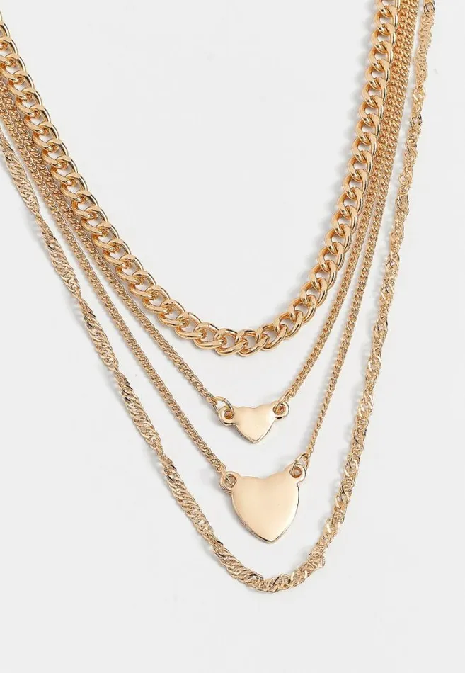 Women Heart Chain Drape Necklace Maurices Jewelry