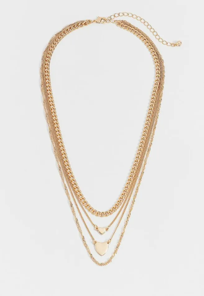 Women Heart Chain Drape Necklace Maurices Jewelry