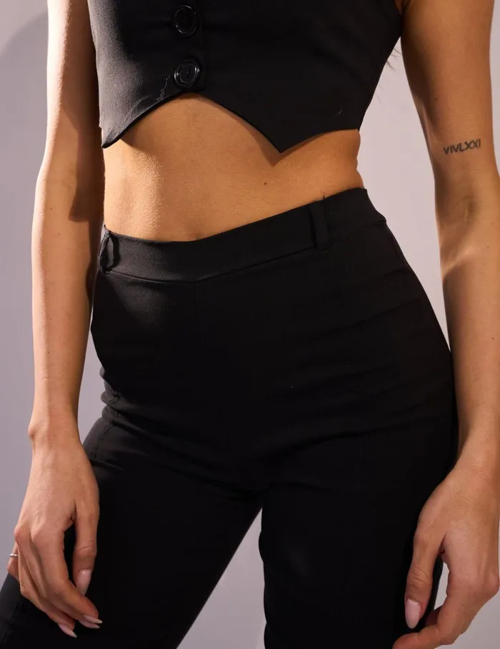 Women High Waisted Capri Pants Black Black Public Desire Two Piece Sets
