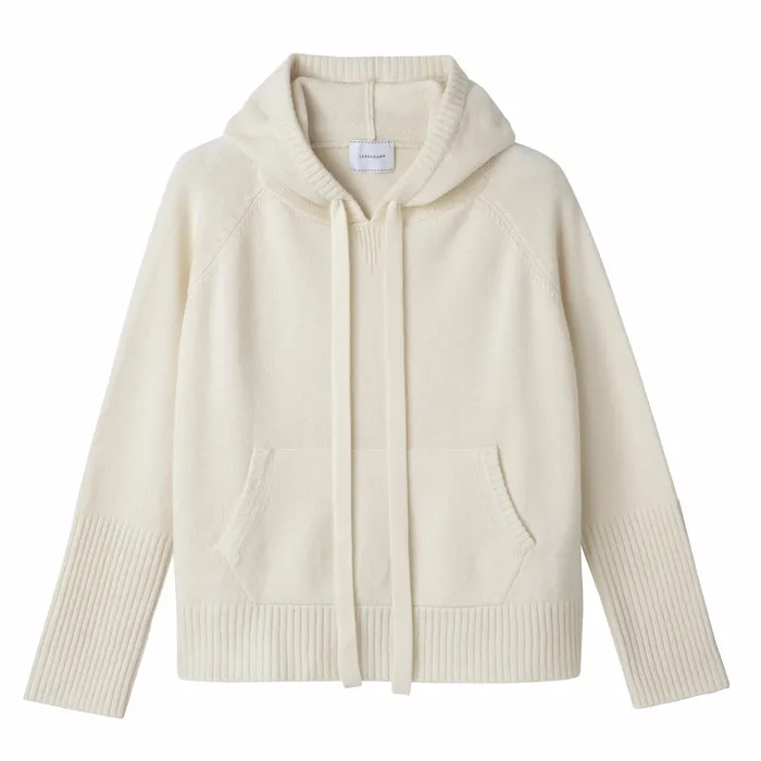 Women Hoodie Jumper Ecru Longchamp Knitwear