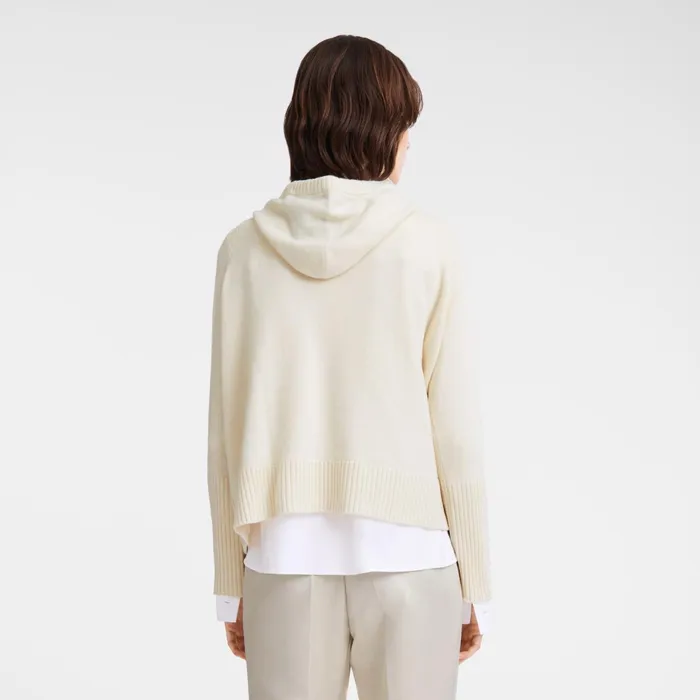 Women Hoodie Jumper Ecru Longchamp Knitwear