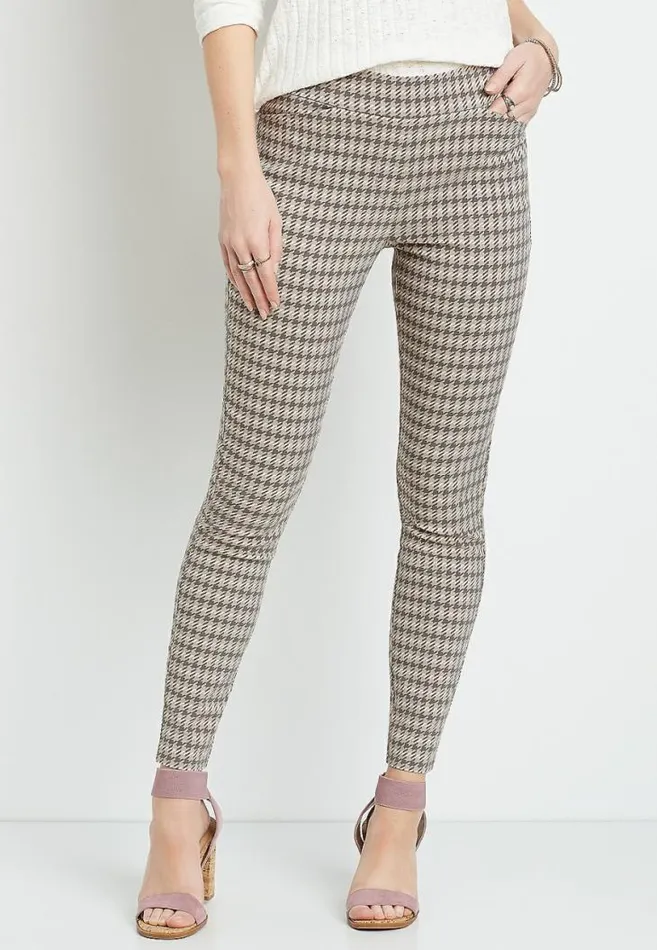 Women Houndstooth Bengaline Skinny Ankle Pant Maurices Bottoms